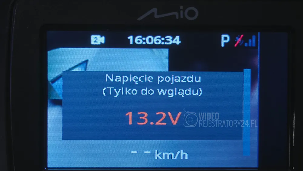podgląd napięcia przez kamerę mio